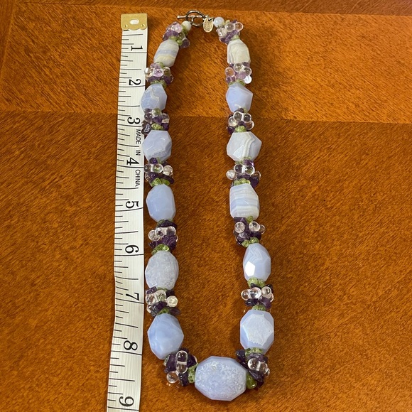 Ross Simons Blue/Purple Agate Quartz Necklace Choker - Picture 16 of 16